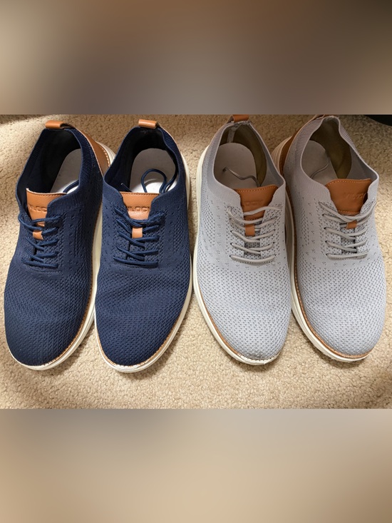 Other - Men's Knit Lace-Up Casual Sneakers - Navy & Light Gray